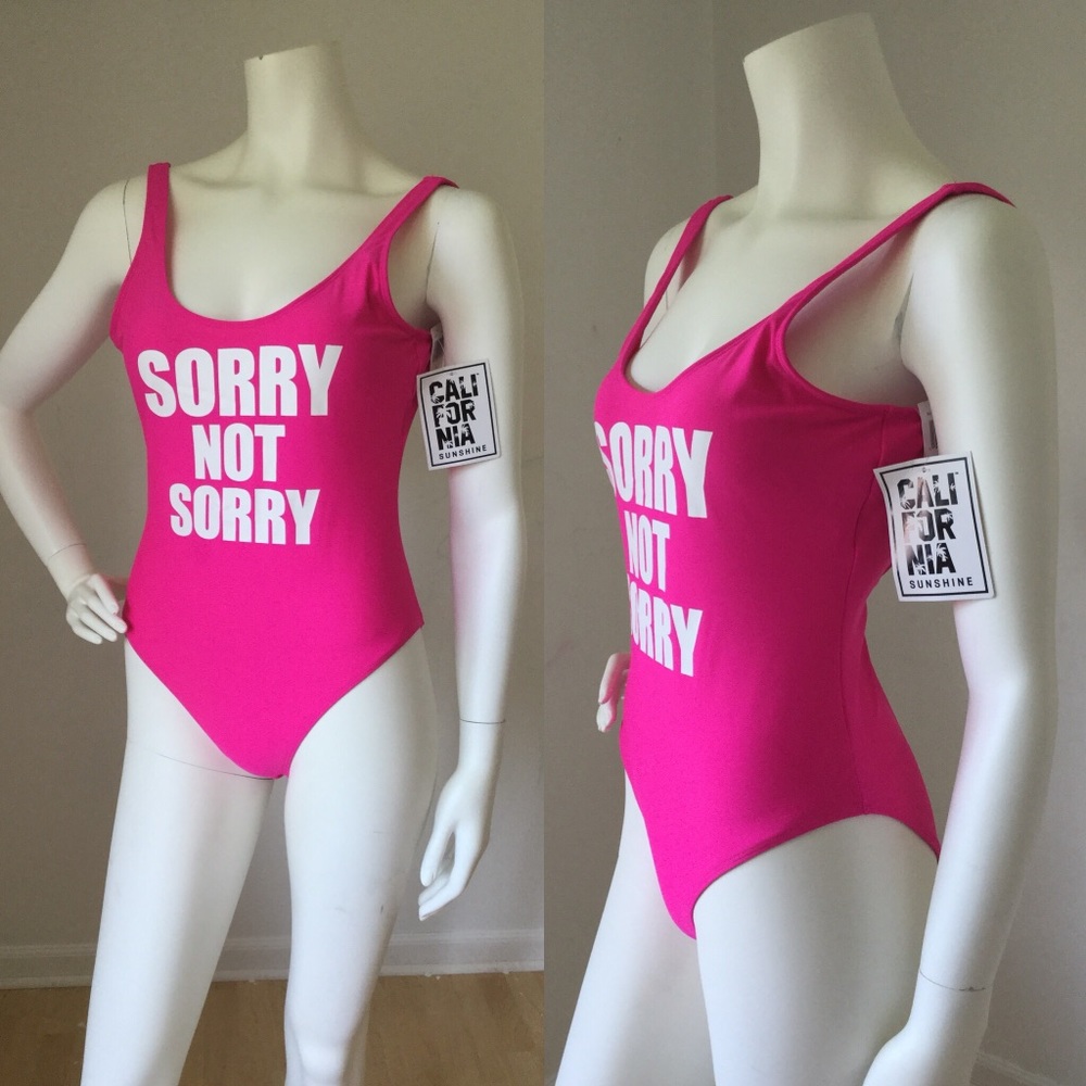 California Sunshine Sorry Not Sorry Swimsuit Pink